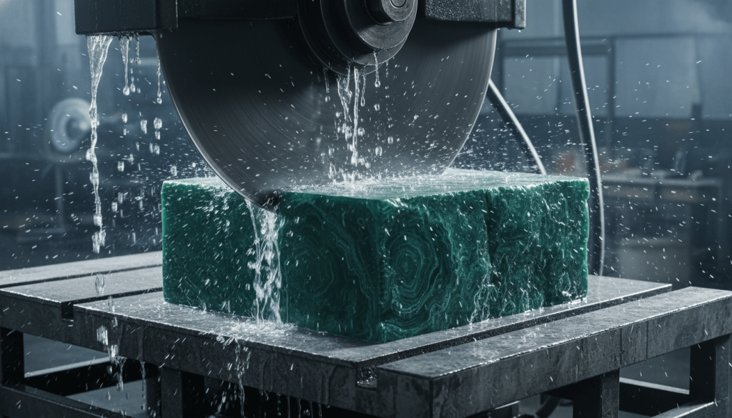 Cutting Raw Stone into Suitable Slabs